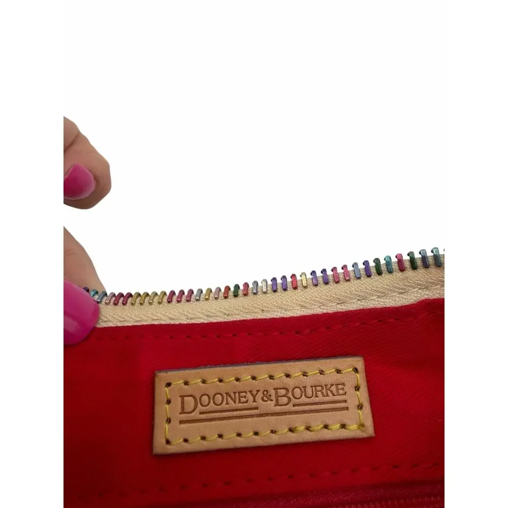 Dooney & Bourke Bumble Bee Print Small Hobo Shoulder Bag Rainbow Zip Rare Y2K